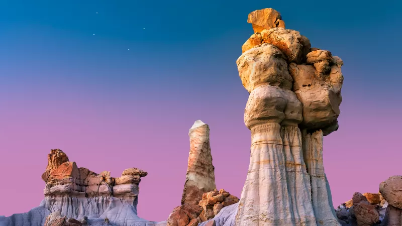 Badlands, Rocks, Landscape, New Mexico, 5K wallpaper