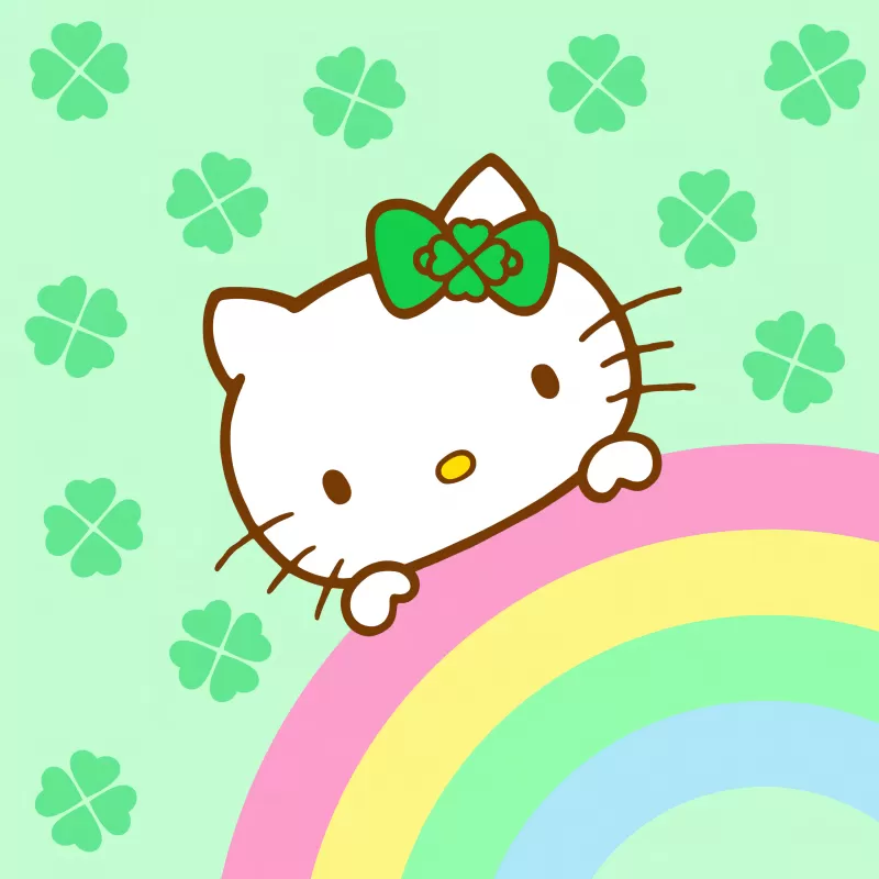 Hello Kitty background, Rainbow, Cute hello kitty