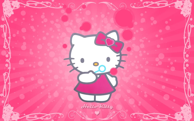 Pink Hello Kitty, Pink background