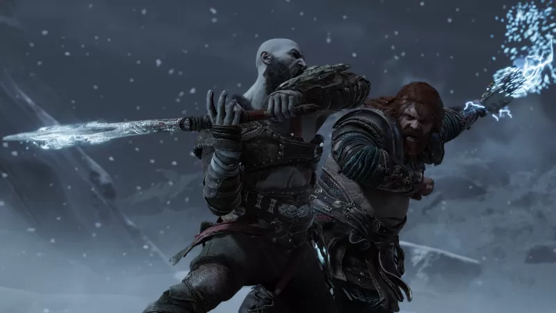 Kratos vs Thor in God of War Ragnarök