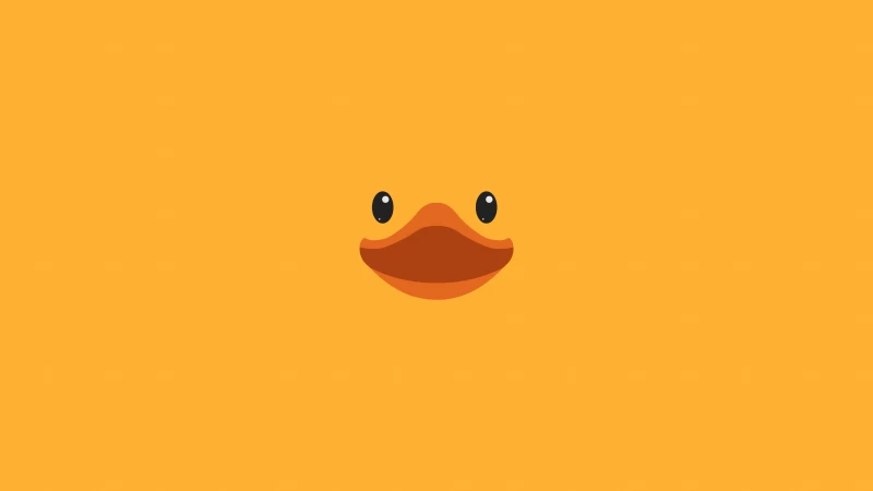 Cute duck, Rubber Ducky Day, Duck face, Yellow background, Cute face