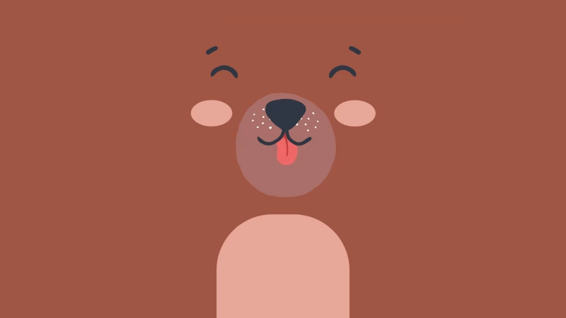 Cute Bear, Cute costume, Smiley bear, Kawaii bear, 5K, Brown background, Cartoon