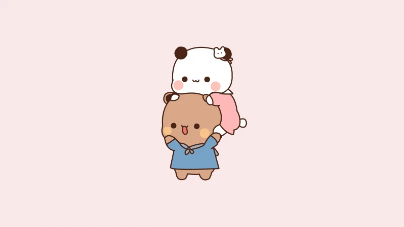 Adorable, Kitty couple, Kawaii couple, Milk and Mocha Bears, Love couple, Milk bear, Mocha bear, 5K, Cartoon