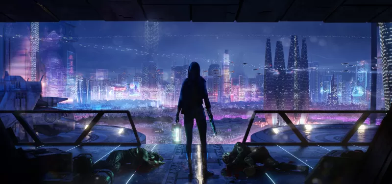 Futuristic, Sci-Fi, Cyberpunk, Hunter, Assassin