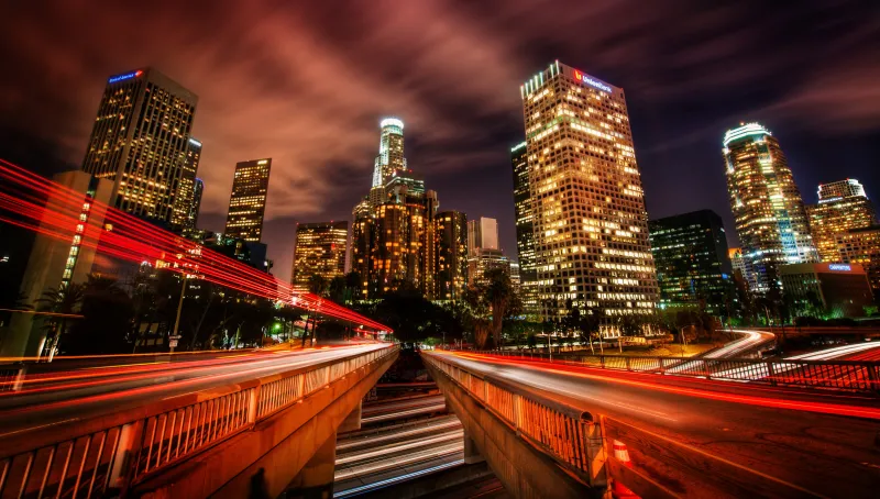 Los Angeles City 5K, Night, Long exposure