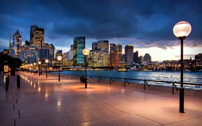 Sydney HD, Cityscape, Dusk, Evening sky, Australia