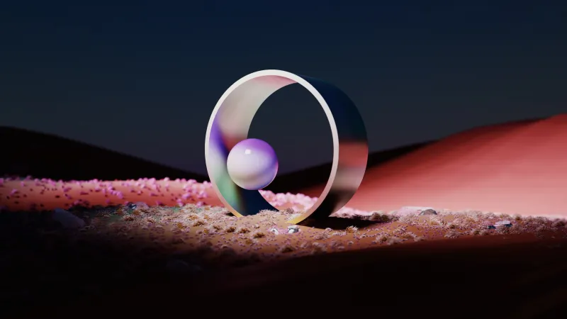 Surreal 3D background, Night Landscape