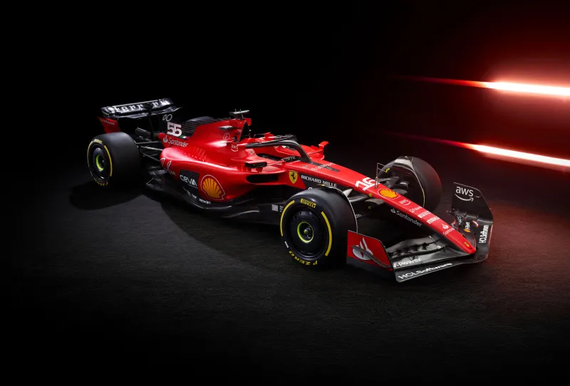 Ferrari SF-23, Formula One cars, 2023 Formula One World Championship, F1 Cars, 5K, 8K, Dark background