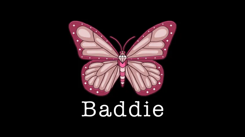 Baddie 4K, Butterfly, Black background