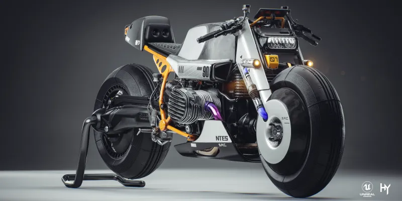 Electric bikes, Futuristic, Unreal Engine 5, 5K