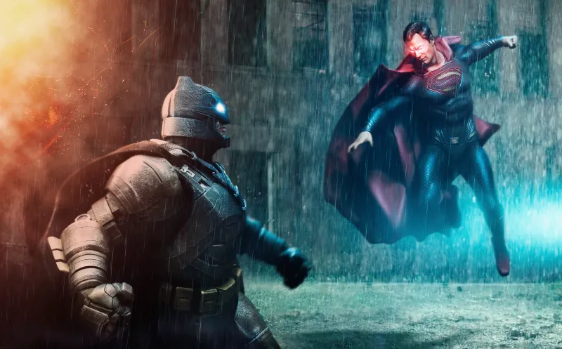 Batman vs Superman wallpaper, Batman v Superman, Rain, Fight scene