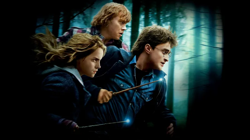 Harry Potter and the Deathly Hallows Part 1, Daniel Radcliffe as Harry Potter, Emma Watson as Hermione Granger, Ron Weasley