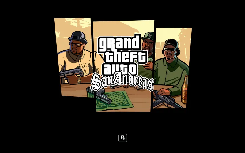 Grand Theft Auto: San Andreas, GTA San Andreas, GTA, Artwork, Black background, Big Smoke (GTA), Ryder (GTA)