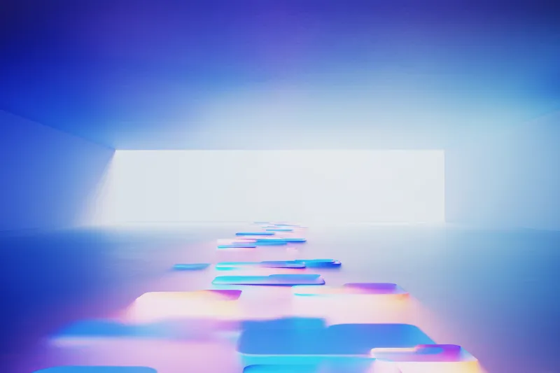 Microsoft Design, Futuristic, 3D background, Blue background, Aesthetic, 5K