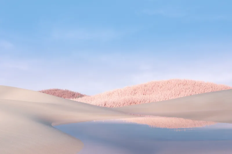 Landscape, Blue sky, Microsoft Surface Laptop, Stock, 5K, 8K background