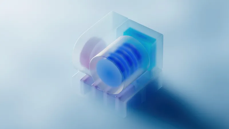 Windows 365, Frosted glass shapes, Light blue, 4K wallpaper