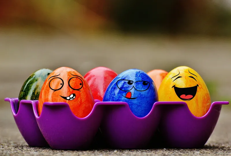 Funny Easter eggs, Colorful eggs, HD