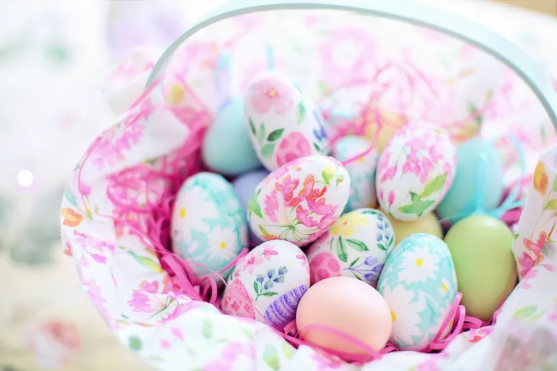 Easter eggs, Easter background 5K, Colorful