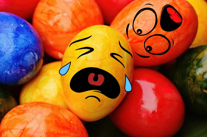 Funny Easter eggs, Crying smiley