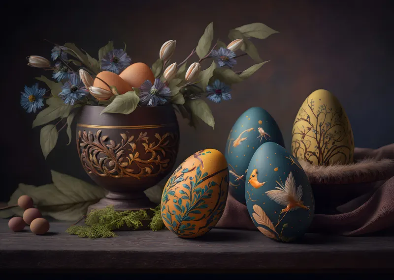 Easter Decoration, AI art, Easter eggs