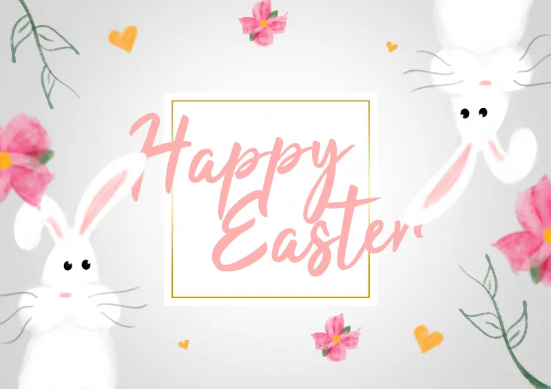 Happy Easter, Easter background, Easter bunnies, 5K