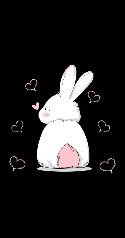 Cute easter bunny, Black background