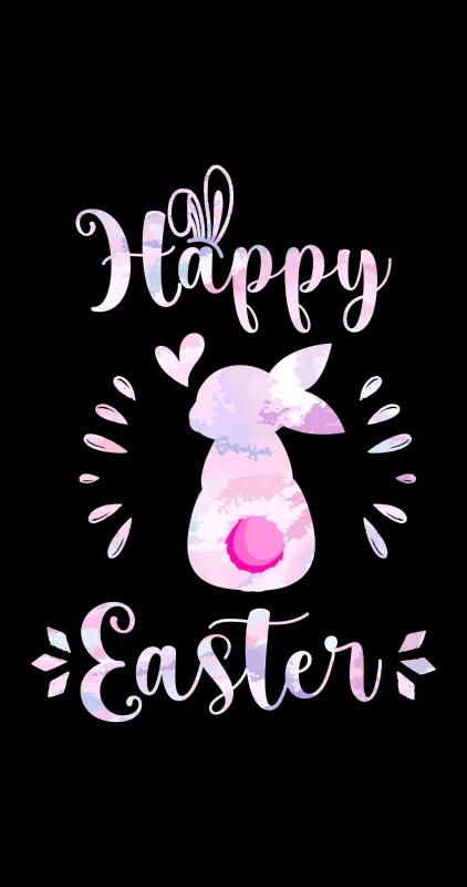 Happy Easter iPhone, Pink, Black background
