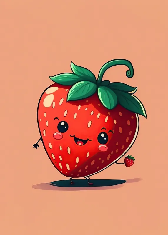Kawaii Strawberry Phone wallpaper