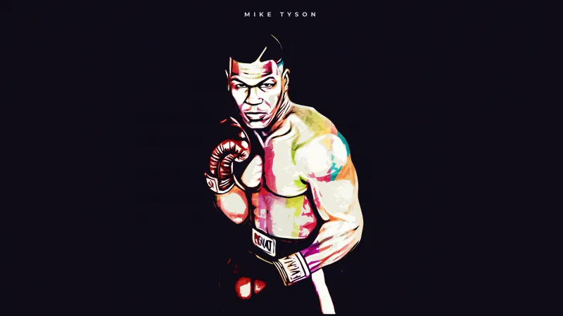 Iron Mike 5K wallpaper, Mike Tyson, Dark background
