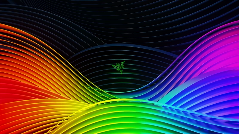 Razer, Colorful, Spectrum, Waves, Ridges, Neon
