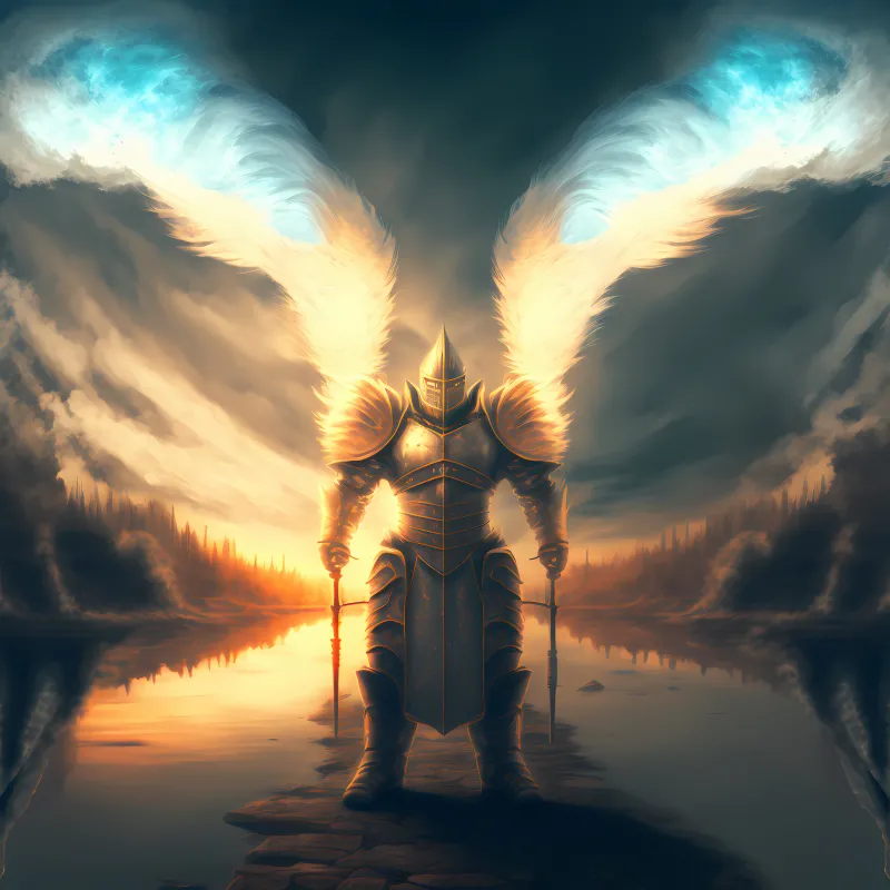 Archangel Knight, 4K AI Wallpaper