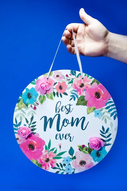 Best mom ever, Mother's Day wallpaper, iPhone wallpaper, Blue background
