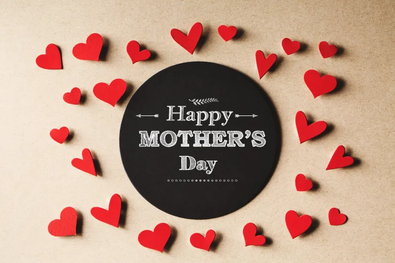 Happy Mother's Day 5K wallpaper, Red hearts
