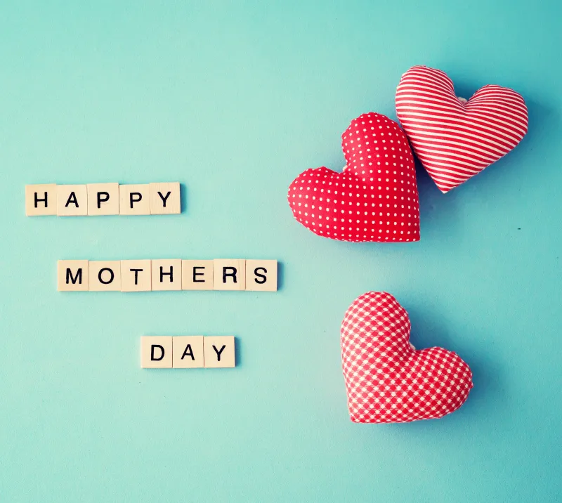 Happy Mother's Day, 5K wallpaper, Love hearts, Red heart