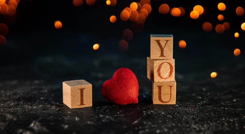 I Love You, Love heart, Red heart, Bokeh Background, 5K