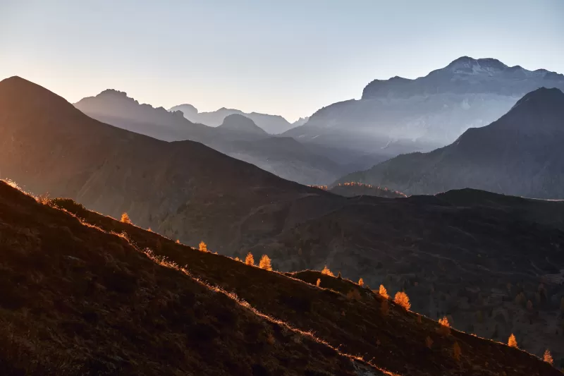 Giau Pass, Mountains, Dolomites, Mist, Foggy, Landscape, Italy, 5K wallpaper