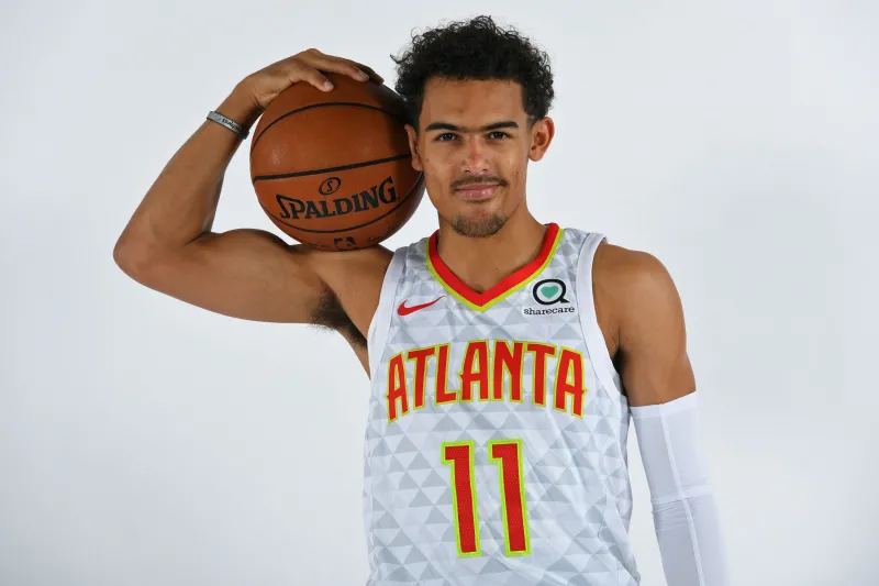 Trae Young 2K Wallpaper, White background