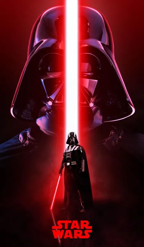 Darth Vader wallpaper, STAR WARS, Red lightsaber, iPhone wallpaper 4K