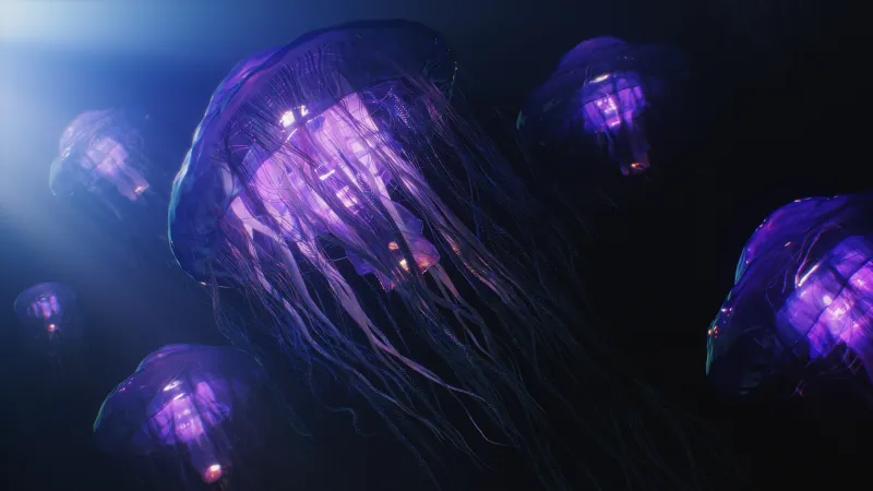 Jellyfishes, Underwater, CGI