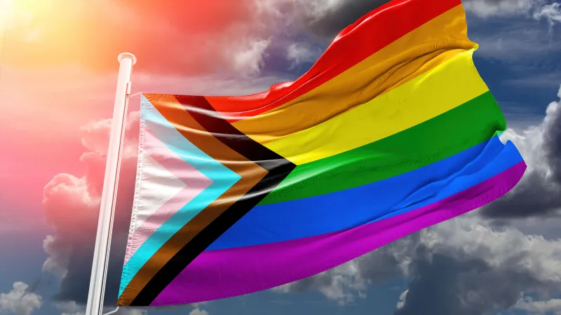 Pride flag, LGBTQ, Rainbow colors, 5K