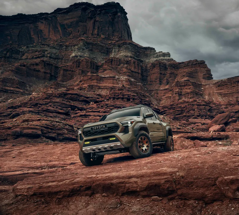 Toyota Tacoma Trailhunter wallpaper, Off-road pickup, Red rock canyon, 2024
