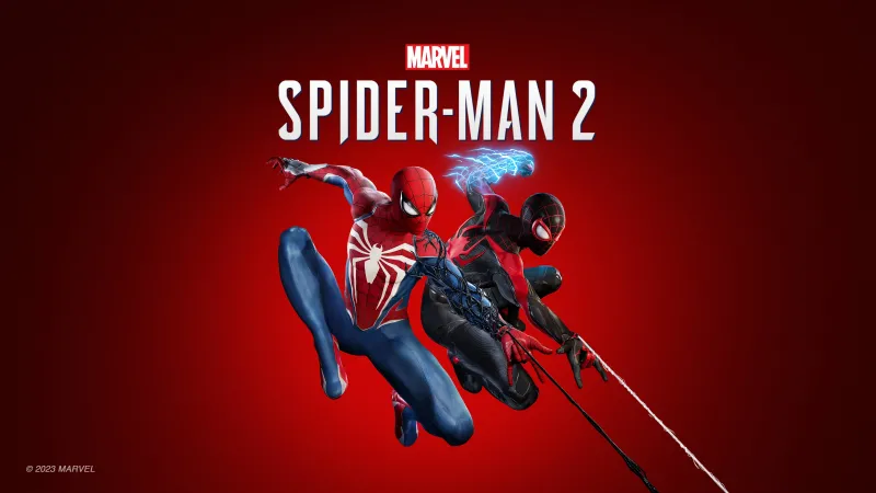 Marvel's Spider-Man 2 4K, PlayStation 5, 2023 Games, Red background
