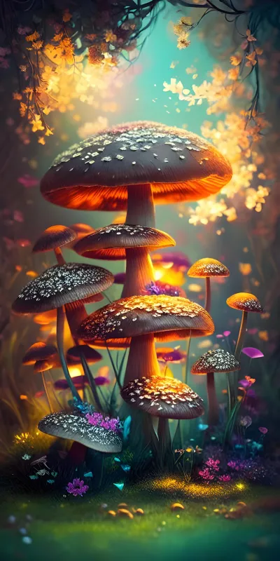 Mushrooms wallpaper for iPhone