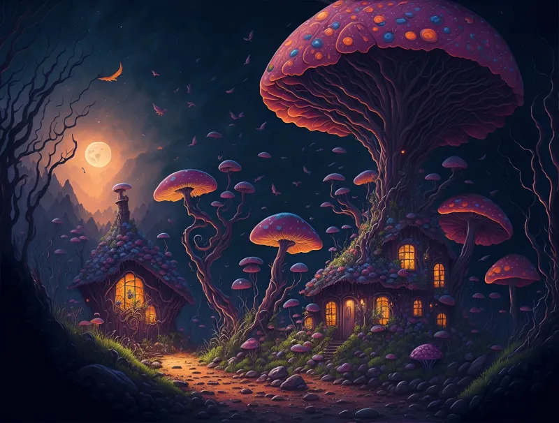 Mushroom fantasy HD wallpaper