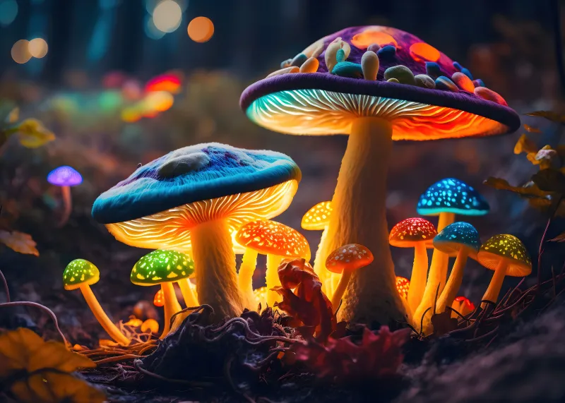 Mushrooms 4K wallpaper