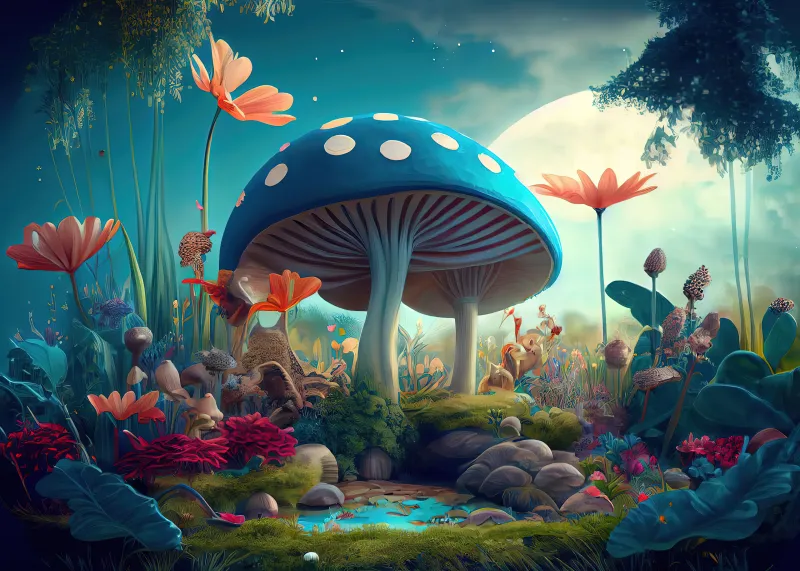 Mushroom in the forest wallpaper