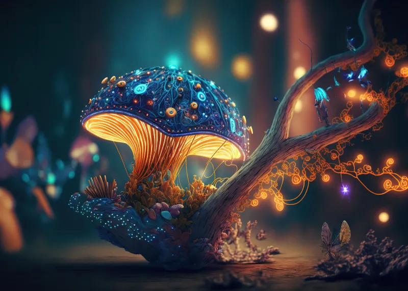 Mushroom AI wallpaper