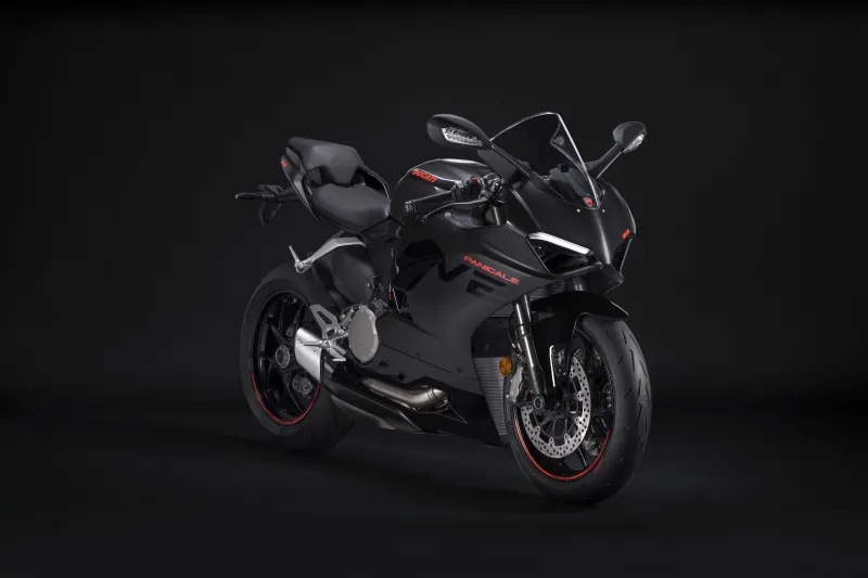 Ducati Panigale V2, 2024, Superbikes, Black bikes, Dark background, 8K, 5K
