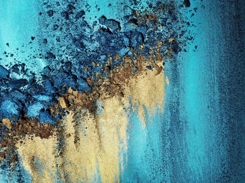 Sand art Colorful, Teal Golden