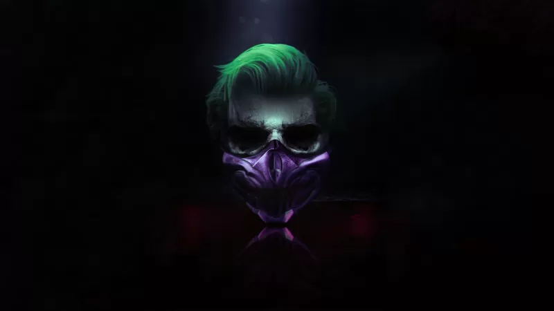 Joker, Mask, Cyberpunk, Dark background
